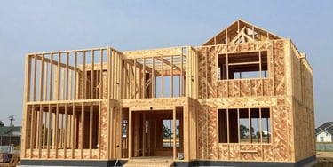 custom home under construction framing stage