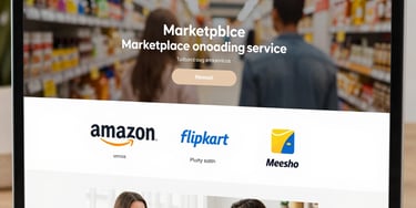 A creative workspace with a laptop showing website code and marketing charts.