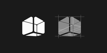 Visionarium: VR Space 3D box Logo design