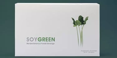 SoyGreen plant-based soy protein supplement box, our #1 bestseller for daily vitality.