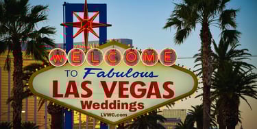 a large welcome sign for a wedding in las vegas