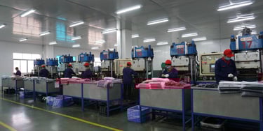 Production equipment in the factory workshop is in operation