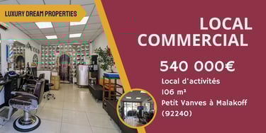 local commercial à vendre Malakoff