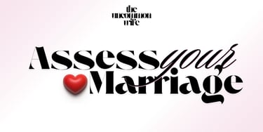 graphic Assess Your Marriage wording with light pink gradient background