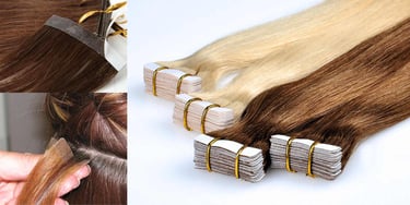 Tape in haar extensions angel Hair