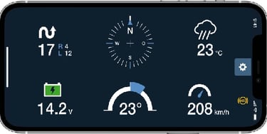 Motogadget mo.ride - widok na panel sterujący aplikacji mobilnej