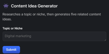 HyperWrite AI: Content Idea Generator: Generates five related ideas.