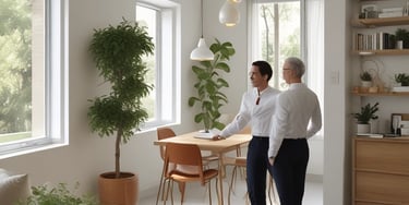 Close-up of hands reviewing rental agreements and financial documents on a desk.