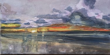 'Watergate Bay' Acrylic painting on canvas by Mark D. Exon