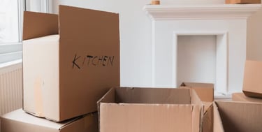 a selection of packaging boxes suggesting that a tenant is moving