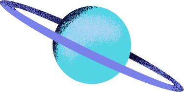 a blue and white saturn orbit space shuttle