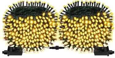 2 pcs rolls of Christmas lights in yellow shade