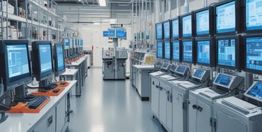 A classroom with five nurses in uniforms seated at desks, facing a blackboard where another nurse is writing. Anatomical charts and a skeleton model are visible, indicating a lesson on human anatomy.