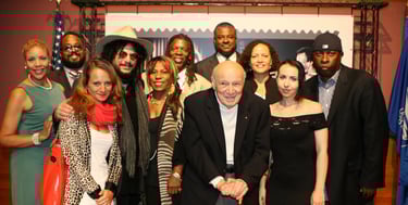 (clockwise starting left) June Townes, singer; Erin Davis, Miles’ son; Mark Ruffin, journalist and r