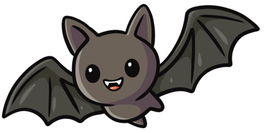 Cute happy flying bat sticker from starsticker