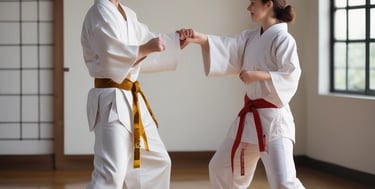 Energetic MMA training session with students sparring under expert supervision.