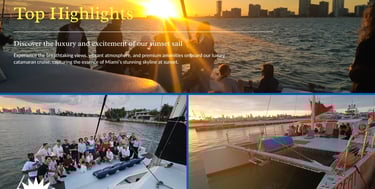 South Beach Sunset sail people on a catamaran in miami