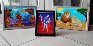 Photo de dessins numérique encadrés