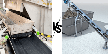 Comparison of belt conveyor and screw feeder systems for paddle dryer feeding applications.