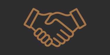 “Icône de poignée de main représentant la confiance et la relation de soutien.”