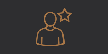 “Icône représentant une personne avec une étoile, symbole d’expérience et de savoir-faire.”