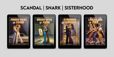 Covers of four books in the Seventies Collective - Retro romantic comedies