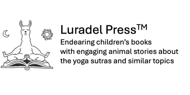 Luradel Press logo, endearing children's books with engaging yoga animal stories
