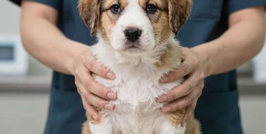 A cozy and clean cat hotel room with a resting cat by a sunny window.