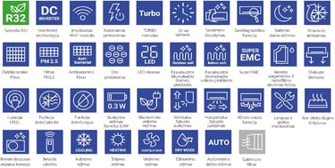 Sieniniai oro kondicionieriai AUX J-SMART funkcijos
