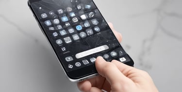 A sleek mobile phone displaying an intuitive app interface designed by agentes inteligentes crc.
