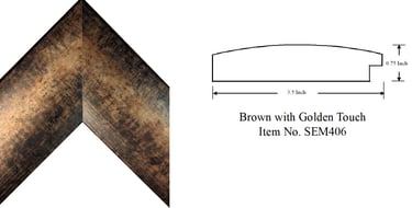 Brown with Golden Touch Picture Frame Item No. SEM406