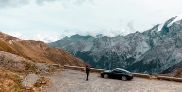 porsche in austrian alps
