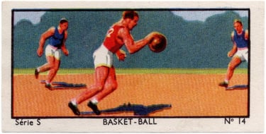 1930s Jacques Chocolat Les Sports Illustres Serie S Type 2 1933 Belgium Basketball Card #14