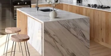 bancada pia de cozinha quartzo luxury ice blue marmoraria domingues