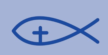 Christian fish in blue