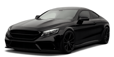 Photograph of a black luxury car cutout representing custom automotive parts.