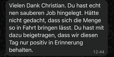 Kundenfeedback DJ Christian Klemm