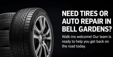 Need tires or auto repair in Bell Gardens? Fast Tire Shop provides new tires, used tires, wheel