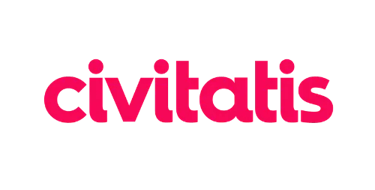 Official Civitatis logo in bright pink lowercase typography centered on a solid black background.