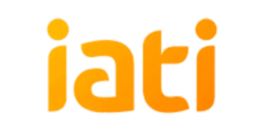 IATI company logo featuring orange gradient lowercase typography on a solid black background.