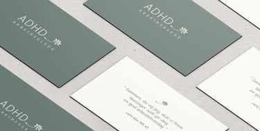 Visittkortdesign – visuell identitets eksempel – ADHD Arbeidsglede