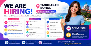 Ibex Tagbilaran Ibex Bohol TaskUs Bohol TaskUs Tagbilaran BPO Jobs in Bohol Call Center in Bohol BPO