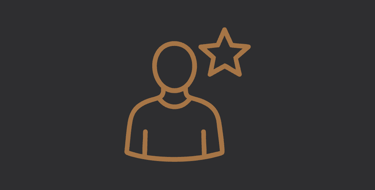 “Icône représentant une personne avec une étoile, symbole d’expérience et de savoir-faire.”