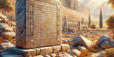 a large stone plaque with a large stone plaque
