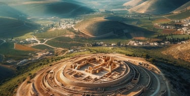 a large circular shaped building with a circular structure