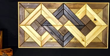 This product is made to order. Contemporary Geometric Wall Art, Wooden Mosaic, Wall Decoration.