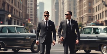 A guard dressed in a formal uniform stands at attention in a sentry box outside a grand historic building with stone walls and large windows. An archway to the right shows part of a courtyard with parked cars and a couple of people walking in the background.