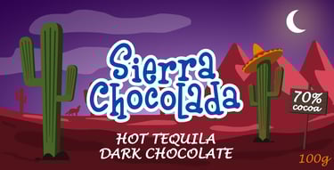 Sierra Chocolada dark chocolate bar artwork