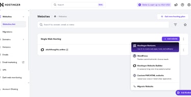 Digital marketing freelancer website on hostinger