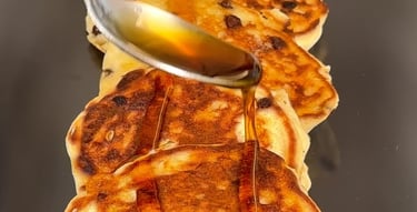 Add your favorite toppings like maple syrup